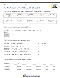 This is a digital download right after purchase is confirmed. Place Value Worksheet Up To 10 Million