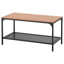 Black/gold medium square stone coffee table. Fjallbo Coffee Table Black 90x46 Cm Ikea