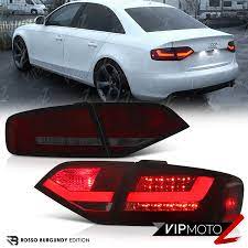 2009 2012 Audi A4 S4 B8 Sedan Smoke Dark Red Brake Lamp Led Tail Lights 4pc Set Led Tail Lights Tail Light Audi A4