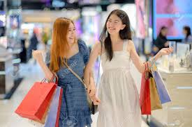 Joyful shopping tricks hints guides reviews promo codes easter eggs and more for android application. Happy Women And Joyful And Exciting In Shopping Mall Center Stock Photo Picture And Royalty Free Image Image 129964403