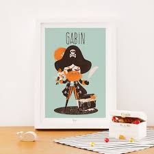 Affiche A4 Les Pirates Le Capitaine Personnalisable Deco Chambre Pirate Deco Pirate Pirate