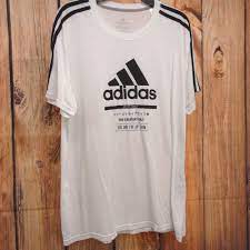 New Mens Adidas White Black Trefoil Men S 3 Stripe Striped Tee T Shirt Size Xl Adidas Fashion