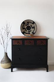 Sold Sold Sold Black Stencilled Stag Minstrel Chest Of Drawers 3 Over 2 2 Available Stag Furniture Retro Furniture Furniture Wax