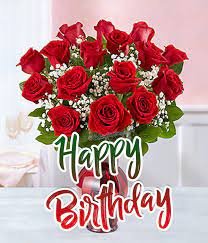Beautiful floral wreath with watercolor pink white and red roses. Happy Birthday Wishes With Red Rose Image Birthdaycardsimages Com