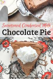 Sweetened Condensed Milk Chocolate Pie Recipe Chocolate Pies Desserts Milk Recipes
