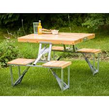 This picnic table folds to make a set of benches or can be put together to form a picnic table. Leisure Season Portable Folding Picnic Table 33 X 28 X 26 Pft12 Rona