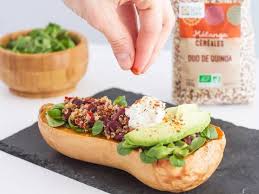 Courge Butternut Farcie Aux Haricots Noirs Et Duo De Quinoa La Vie Claire Recette Butternut Farcie Courge Butternut Butternut