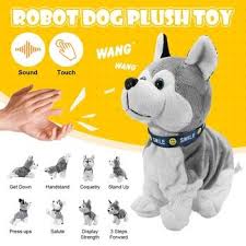 Electronic Robot Dog Sound Control Kids Plush Toy Sound Control Interactive Bark Stand Walk Electronic Toy In 2020 Kids Plush Toys Interactive Dog Toys Electronic Toys