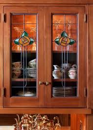Craftsman Bungalow Dining Room Stained Glass Door Glass Kitchen Cabinet Doors Glass Kitchen Cabinets