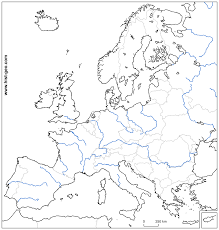 It is not necessarily simply the monochrome and color variation. Blank Map Of Europe Countries Rivers Europe Map Geography Lessons World Map Printable