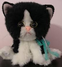 Black And White Cat Stuffed Animal Found Tyco Kitty Kitty Kittens Black White Cat Purrs Cat Purr Kittens Vintage Cat With Blue Eyes