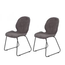 Autour d'une table de repas en métal, bois ou en verre, cette chaise donnera une. Lot De 2 Chaises Gris Anthracite Suedine Panama