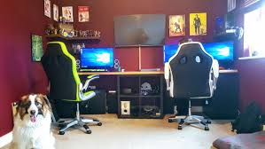 his and hers battlestations the rest of the room is for vr video game room design battlestation gamer room