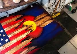 Pair of industrial gauges dc volts bowers perko marsh instrument company. Usa Flag Colorado Bowers Splinter Works Crafts Other Art Other Crafts Art Artpal