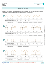Grade 6 Class Six Matchstick Patterns Worksheets Www Grade1to6 Com Number Patterns Worksheets Pattern Worksheet Geography Worksheets