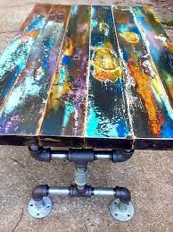 Pin By Ladycharisma On Diy Furniture In 2020 Whimsical Painted Furniture Wood And Metal Table Painted Coffee Tables