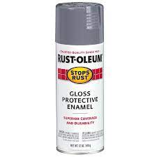 Rust Oleum Stops Rust Gloss Smoke Gray Spray Paint Net Wt 12 Oz In The Spray Paint Department At Lowes Com