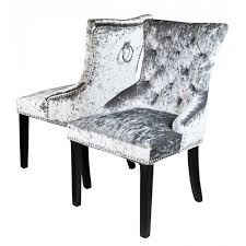 Pair Of Crushed Velvet Dining Chairs Grey Velvet Dining Chairs Dining Chairs Crushed Velvet Bedroom Ideas