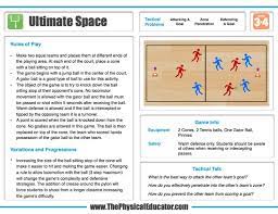 Ultimate Space Is A Great Game To Introduce Tactics Related To Invasion Ga Physical Education Activities Physical Education Curriculum Physical Education Games