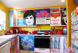 Decoupage Kitchen Cabinets With Andy Warhol Posters Decoupage Furniture Furniture Overlays Furniture Projects