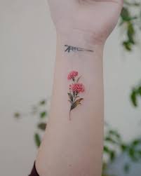 25 Pretty Birth Flower Tattoos And Their Symbolic Meaning Purple Flower Tattoos Carnation Tattoo Violet Flower Tattoos