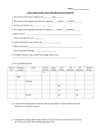 Download atomic structure worksheet chemistry answer key doc. Playdough Atomic Structure