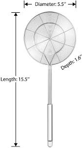 Stainless steel solid spider strainer skimmer ladle with handle kitchen tools uk. Hiware Solid Stainless Steel Spider Strainer Skimmer Ladle For Cooking And Frying 5 4 Inch