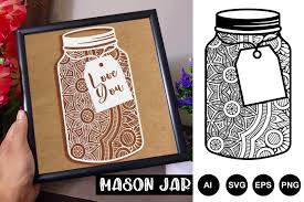 Mandala Mason Jar Svg Paper Cut Laser Cut Printable 819375 Paper Cutting Design Bundles