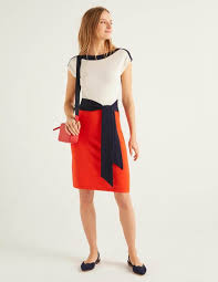 Weekday green column dress, $40. Vera Belted Knitted Dress Orange Sunset Colourblock Boden Uk