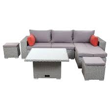Cast aluminium outdoor furniture ireland. Gabbs Grey Rattan Effect Sofa Set Diy At B Q