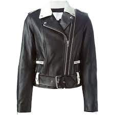 Alexander Wang Leather Belted Biker Jacket Womens Jackets Casual Lamb Leather Jacket Black Biker Jacket