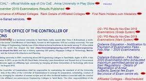 Students can found anna university results 2021 without dob from the official website at coe1.annauniv.edu, www.aucoe.annauniv.edu. Anna University Results 2019 For Nov Dec Exams Declared At Annauniv Edu Hindustan Times