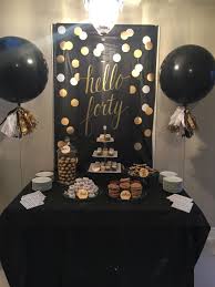 Gold 40th Birthday Decorations For Her Black And Gold Sweet Table 40th Birthday Party Decorations Surprise 50th Birthday Party Dessert Table Birthday
