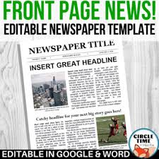 Newspaper article template google docs harry potter daily prophet newspaper templates. Newspaper Template Editable Docs Worksheets Teaching Resources Tpt