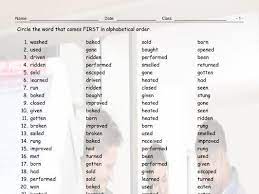 In this abc order video kids will learn how to place words in alphabetical order. Present Perfect Tense Alphabetical Order Worksheet Teaching Resources