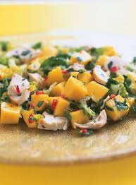 For the poussins, preheat the oven to 400 degrees f (200 degrees c). Chicken Mango And Chilli Salad Recipe Recipes Chili Salad Mango Salad
