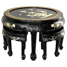 Maybe you would like to learn more about one of these? Buy Black Lacquer Mother Of Pearl Round Coffee Table W Four Stools Online Lcq Cofstl Bmb Satisfaction Guaranteed