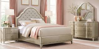 Vanity measures 48 x 18 x 72 h. Sofia Vergara La Reina Silver 8 Pc King Upholstered Bedroom Rooms To Go