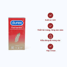 Bao cao su DUREX Fetherlite vừa vặn, độ bảo vệ cao (hộp 12 cái)