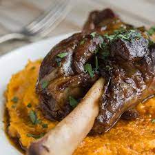 Braised Lamb Shanks And Root Vegetable Puree Braised Lamb Shanks Braised Lamb Lamb Recipes