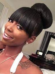 Oversized Bun With Bangs Natural Hair Styles Queen Hair Ponytail Hairstyles