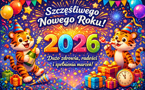 Sylwester, Nowy Rok, New Year 1406 Kotki, Balony, Prezenty, Zegar,  Zyczenia, 2026 Rok - Tapety na Pulpit