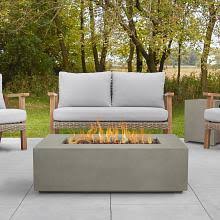 The ledgestone rectangle propane fire pit is a beautiful outdoor fire table. 50 Aegean Weathered Slate Large Rectangle Propane Gas Outdoor Fire Table