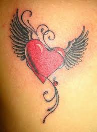 Image result for simple angel wings tattoo. Heart Tattoo Ideas What Is The Meaning And Where To Place It