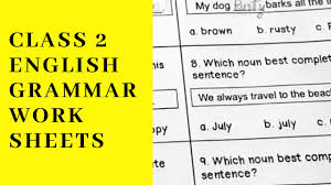 Nick / in class yesterday. English Grammar Worksheets For Class 2 Youtube