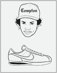 Eazy E Nike Cortez From Bun B S Rap Coloring And Activity Book Coloring Pages Coloring Books Hip Hop Art