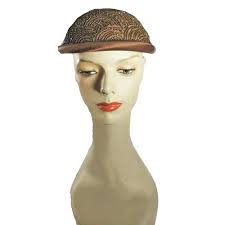 Vintage Dayne Brown Velvet Beret Hat with Bow Accent New York Original