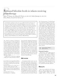 Pdf Rebound Bilirubin Levels In Infants Receiving