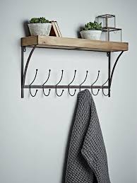 The piece is a perfect solution for a small bathroom and made of chrome with a high glossy. New Rustic Wooden Shelf With Hooks Rustic Wooden Shelves Shelves Wooden Bathroom Shelves