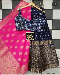 We're loving this analogous color combination that strikes a balance with deep royal blue and soft. Awesome Navy Blue With Pink Dupata Beautiful Color Combination Lehenga Clezora